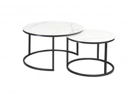 Журнальный столик ATLANTA C белый мат эф.мрамора / черный мат (комплект) ATLANTACBC