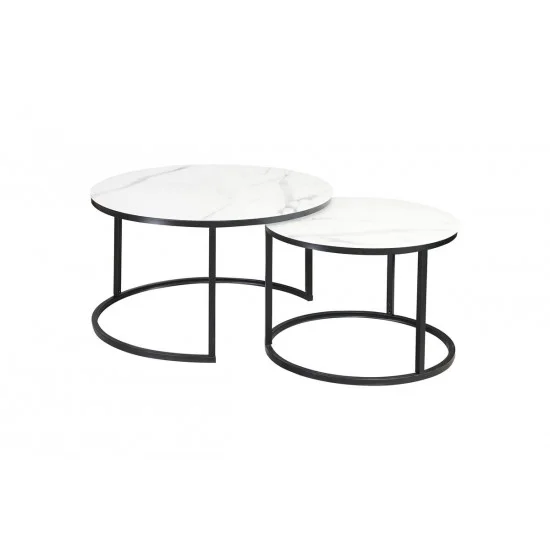Журнальный столик ATLANTA C белый мат эф.мрамора / черный мат (комплект) ATLANTACBC 1