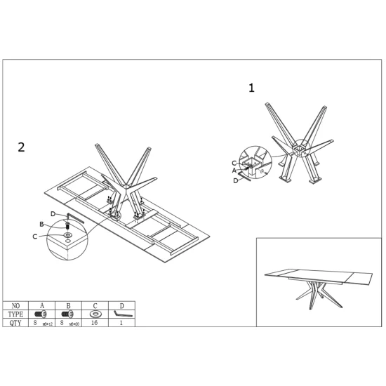 Стіл обідній розкладний VINCENT CERAMIC 140(200)*90 графіт мат/чорний 11