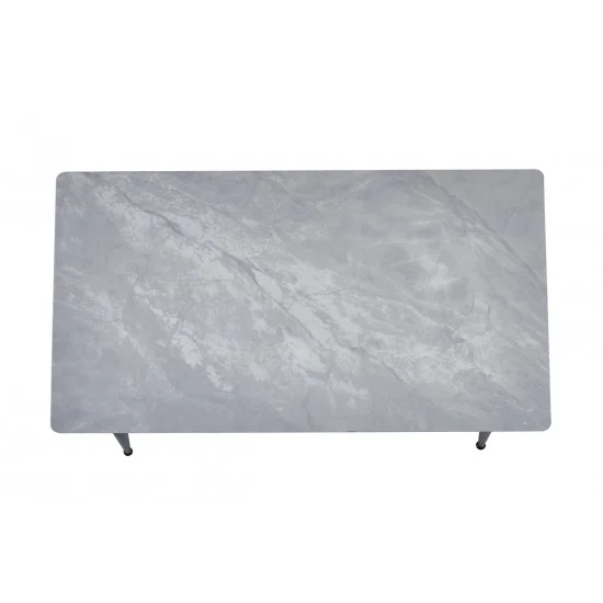 Стол обеденный SABA CERAMIC 130*70 серый глянец / черный каркас 3