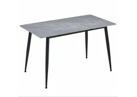 Стол обеденный SABA CERAMIC 130*70 серый глянец / черный каркас