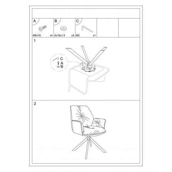 Стілець BOOGIE II VELVET чорний каркас / беж BOOGIEIIVCBE 7