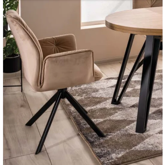 Стілець BOOGIE II VELVET чорний каркас / беж BOOGIEIIVCBE 5