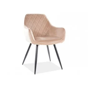 Стул LINEA VELVET черный каркас / беж BLUVEL 28 LINEAVCBE