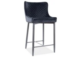 Полубарный стул COLIN B H-2 VELVET черный каркас / черный BLUVEL19 COLINBH2VCC