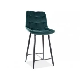 Полубарный стул CHIC H-2 VELVET черный каркас / зеленый BLUVEL 78 CHICH2VCZ