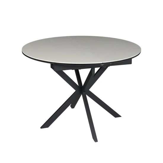 Стол обеденный раскладной GENEWA CERAMIC 105(140)*105 стол Бежевый / Черный 1