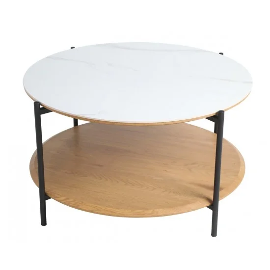 Журнальный столик IDAHO белый/дуб 2