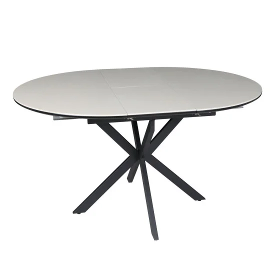 Стол обеденный раскладной GENEWA CERAMIC 105(140)*105 стол Бежевый / Черный 2