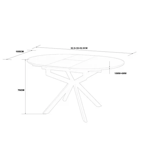 Стол обеденный раскладной GENEWA CERAMIC 105(140)*105 стол Бежевый / Черный 7