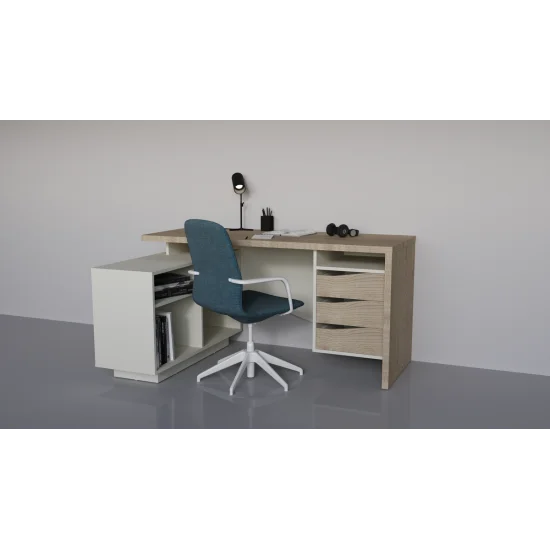 Стіл письмовий CONNECT 3 L SK 157×78 см. Дуб кремона котта / Стоун бейж 2