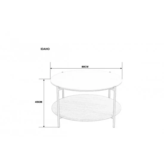 Журнальный столик IDAHO белый/дуб 6