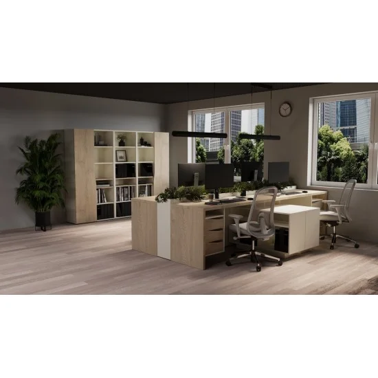 Стіл письмовий CONNECT 3 L SK 157×78 см. Дуб кремона котта / Стоун бейж 4