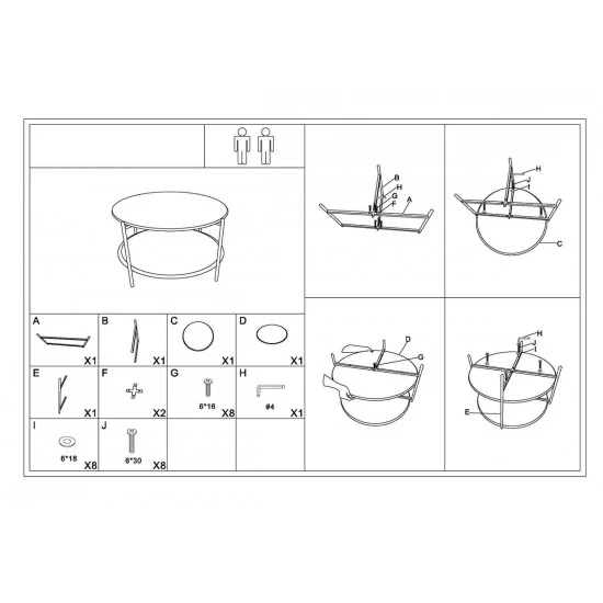 Журнальный столик IDAHO белый/дуб 7