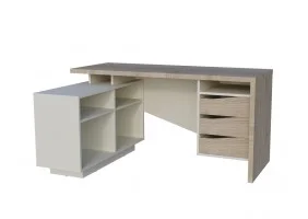 Стіл письмовий CONNECT 3 L SK 157×78 см. Дуб кремона котта / Стоун бейж