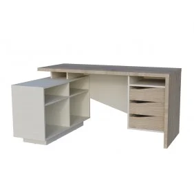 Стіл письмовий CONNECT 3 L SK 157×78 см. Дуб кремона котта / Стоун бейж