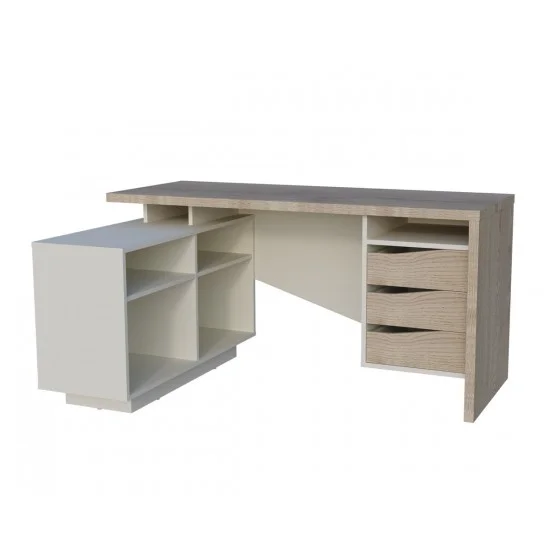 Стіл письмовий CONNECT 3 L SK 157×78 см. Дуб кремона котта / Стоун бейж 1