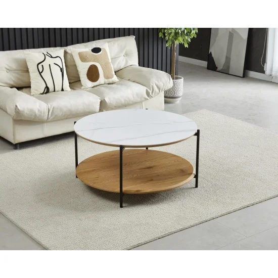 Журнальный столик IDAHO белый/дуб 5