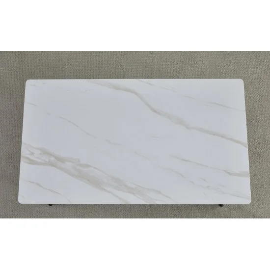 Стіл обідній KING CERAMIC 140*80 білий глянець/чорний мат 4