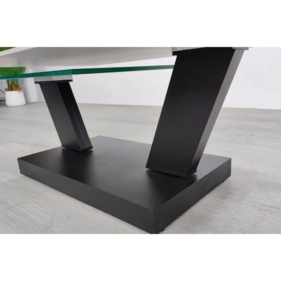 Журнальний столик ARIZONA сірий глянець+скло/чорний 6