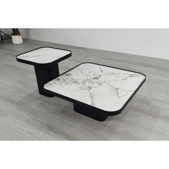 Журнальний столик MICHIGAN білий глянець/чорний (к-кт) 2