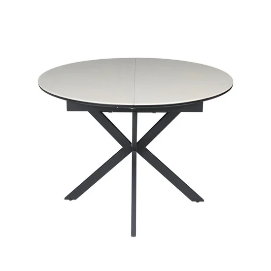 Стол обеденный раскладной GENEWA CERAMIC 105(140)*105 стол Бежевый / Черный 3