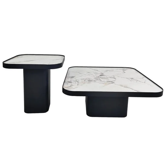 Журнальний столик MICHIGAN білий глянець/чорний (к-кт) 4