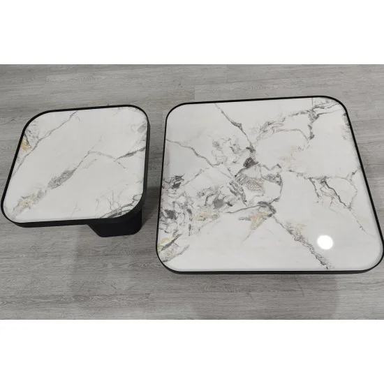 Журнальний столик MICHIGAN білий глянець/чорний (к-кт) 3