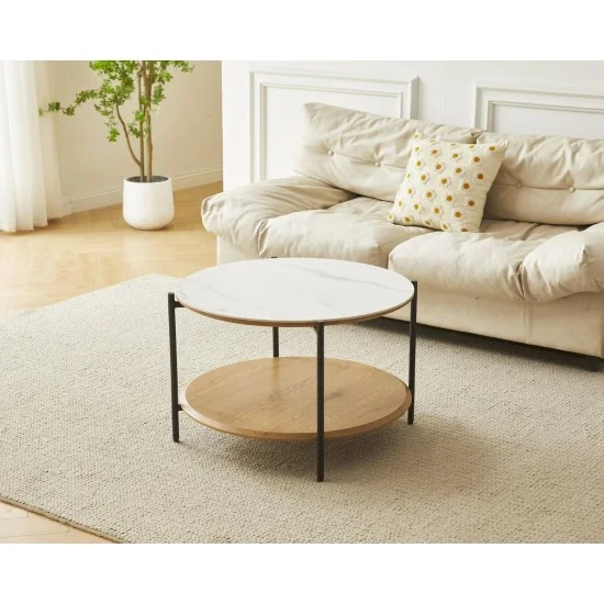 Журнальный столик IDAHO белый/дуб 3