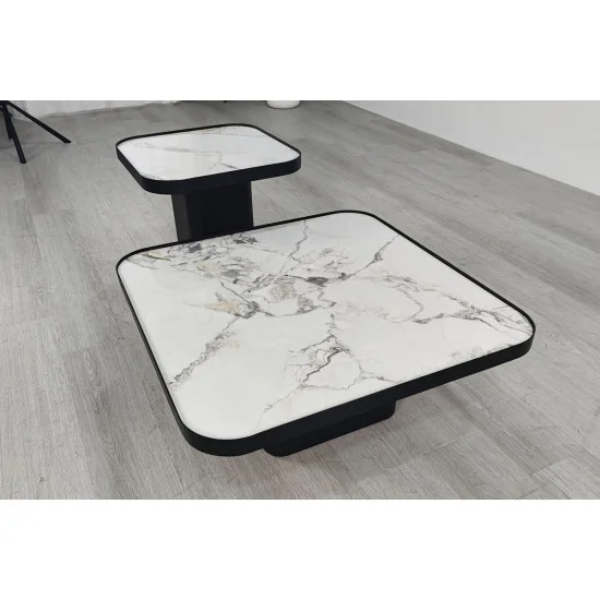 Журнальний столик MICHIGAN білий глянець/чорний (к-кт) 6