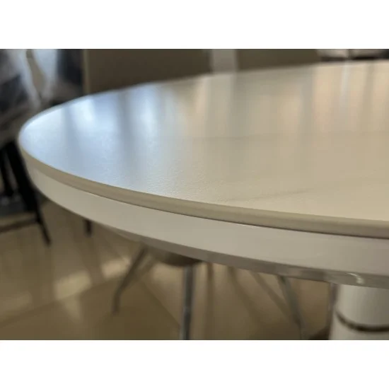 Стол обеденный раскладной SANREMO CERAMIC белый эффект мрамора / белый глянец 160(200)X90 7