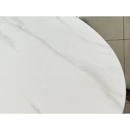 Стол обеденный раскладной SANREMO CERAMIC белый эффект мрамора / белый глянец 140(180)X80 7