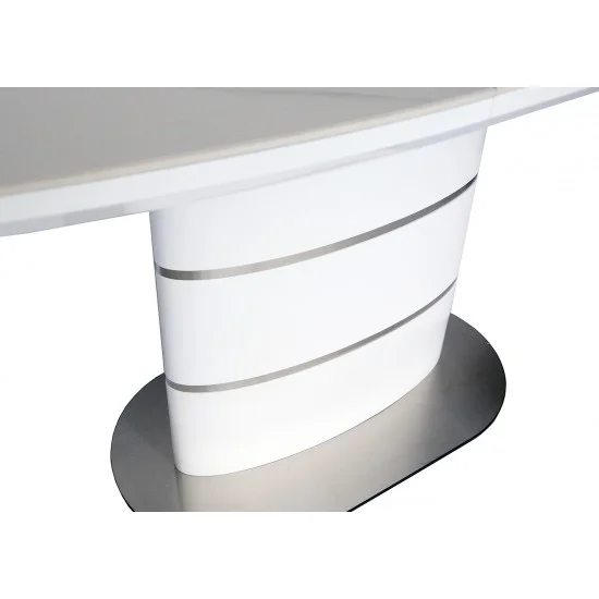 Стол обеденный раскладной SANREMO CERAMIC белый эффект мрамора / белый глянец 160(200)X90 20