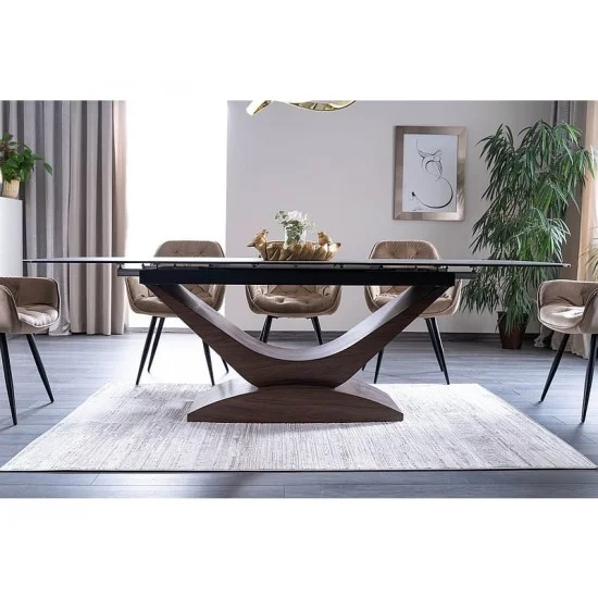 Стіл DOLCE CERAMIC сірий мармур / горіх 180(240)X95 DOLCESZOR180 4