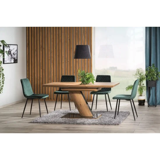 Стул PERLA черный / зеленый 2