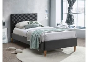 Односпальная кровать AZURRO VELVET 90X200 цвет серый / дуб BLUVEL 14 AZURROV90SZD