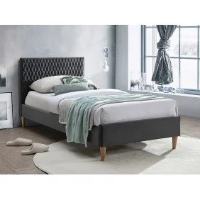 Односпальная кровать AZURRO VELVET 90X200 цвет серый / дуб BLUVEL 14 AZURROV90SZD