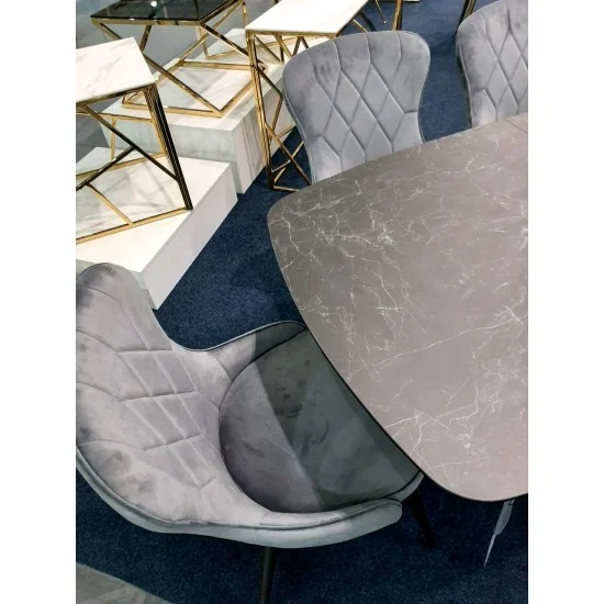 Стілець LOTUS VELVET чорний каркас / сірий BLUVEL 14 LOTUSVCSZ 12