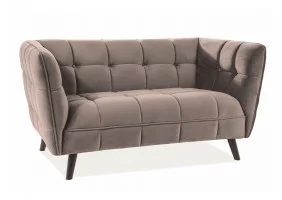 Диван CASTELLO 2 VELVET беж BLUVEL 28 / венге CASTELLO2V28