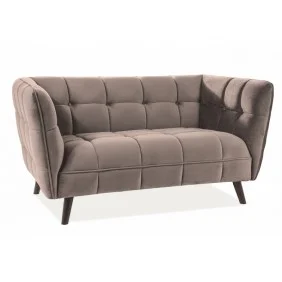 Диван CASTELLO 2 VELVET беж BLUVEL 28 / венге CASTELLO2V28