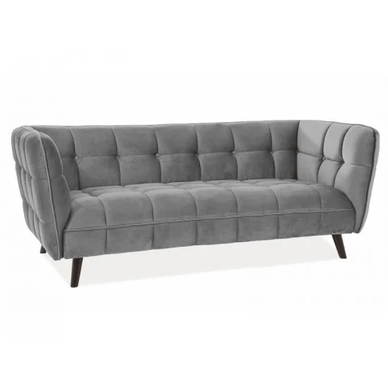 Диван CASTELLO 3 VELVET серый BLUVEL 14 / венге CASTELLO3V14 1