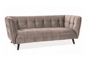 Диван CASTELLO 3 VELVET беж BLUVEL 28 / венге CASTELLO3V28