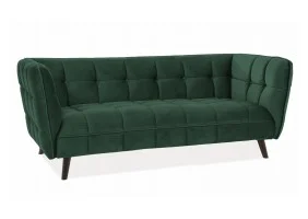 Диван CASTELLO 3 VELVET зеленый BLUVEL 78 / венге CASTELLO3V78