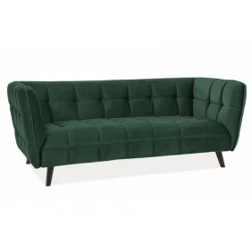 Диван CASTELLO 3 VELVET зеленый BLUVEL 78 / венге CASTELLO3V78