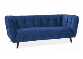 Диван CASTELLO 3 VELVET синий BLUVEL 86 / венге CASTELLO3V86