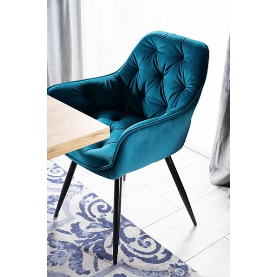 Стул CHERRY VELVET черный каркас / БИРЮЗА BLUVEL 85 CHERRYVCTU 4