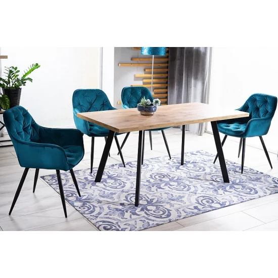 Стул CHERRY VELVET черный каркас / БИРЮЗА BLUVEL 85 CHERRYVCTU 5