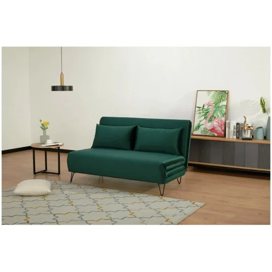 Диван ZENIA VELVET зелений TAP.189 / чорний ZENIAVZ 10