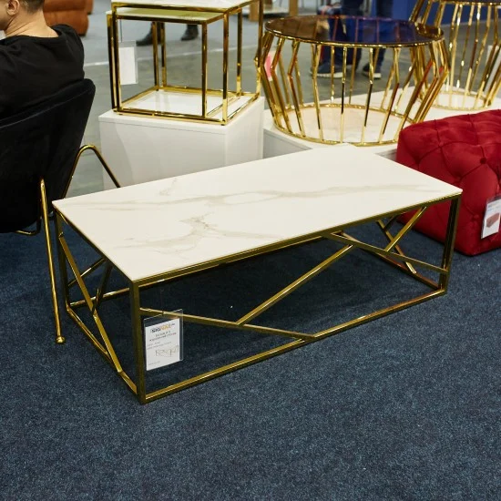 Журнальний столик ESCADA A II білий ефект мармуру / золото ESCADAAMAZL 4