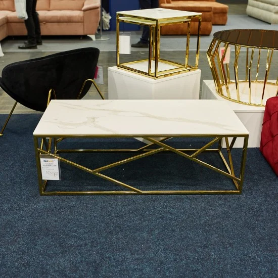 Журнальний столик ESCADA A II білий ефект мармуру / золото ESCADAAMAZL 3